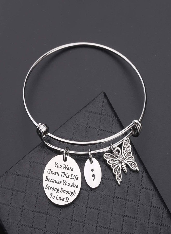 Lywjyb Birdgot Semicolon Gift Mental Health Suicide Depression Awareness Punctuation Gift(Given This Life Semicolon bg) - Image 4