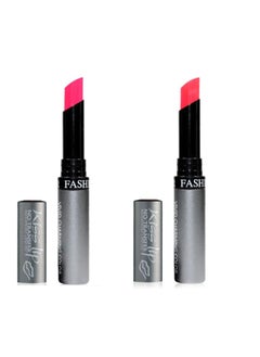 Fashion Colour Kiss Lip No Transfer Lipstick Waterproof Smudgeproof Long Lasting Combo Barbie Pink & Soft Red  - Image 1