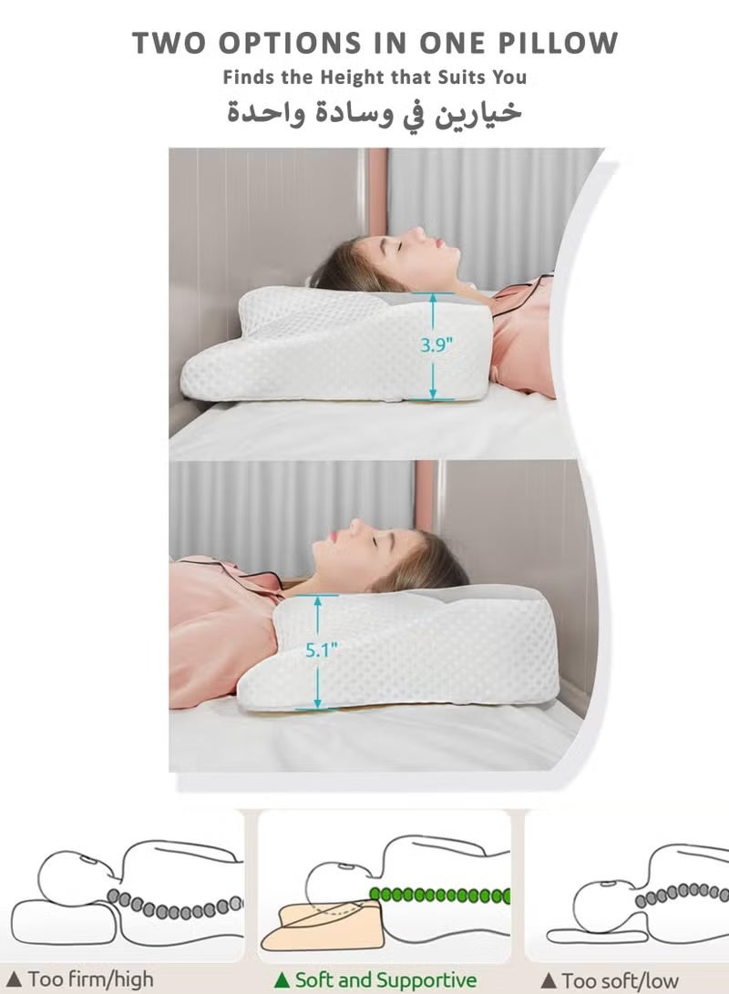 JAJEEK Butterfly-Shaped Memory Foam Cervical Pillow – Ergonomic Orthopedic Neck & Shoulder Support for Side, Back & Stomach Sleepers – Pressure Relief Contour Design with Breathable Washable Cover - Image 3