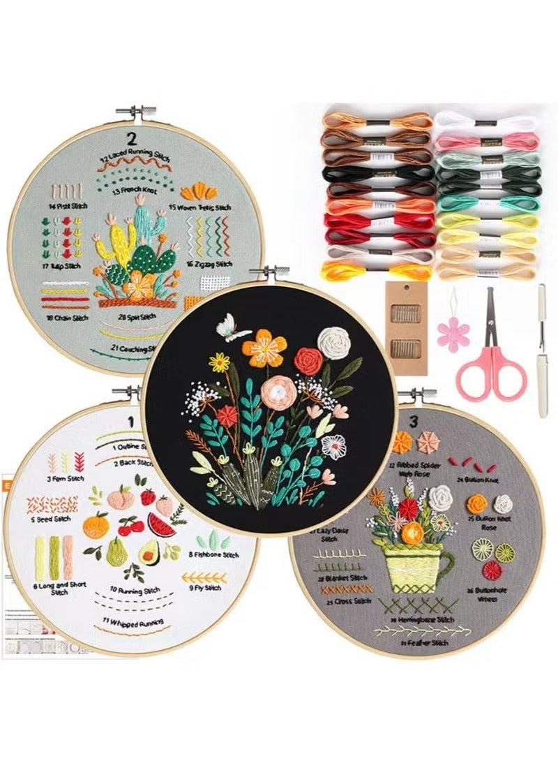 Generic 4-Piece Embroidery Starter Kit, DIY Stitch Set Including Material, Tools and Instructions, Gift  - Image 1