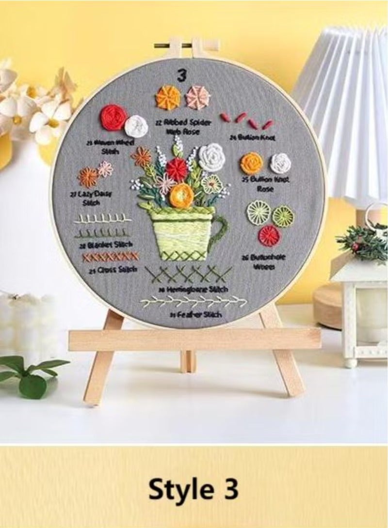 Generic 4-Piece Embroidery Starter Kit, DIY Stitch Set Including Material, Tools and Instructions, Gift  - Image 4