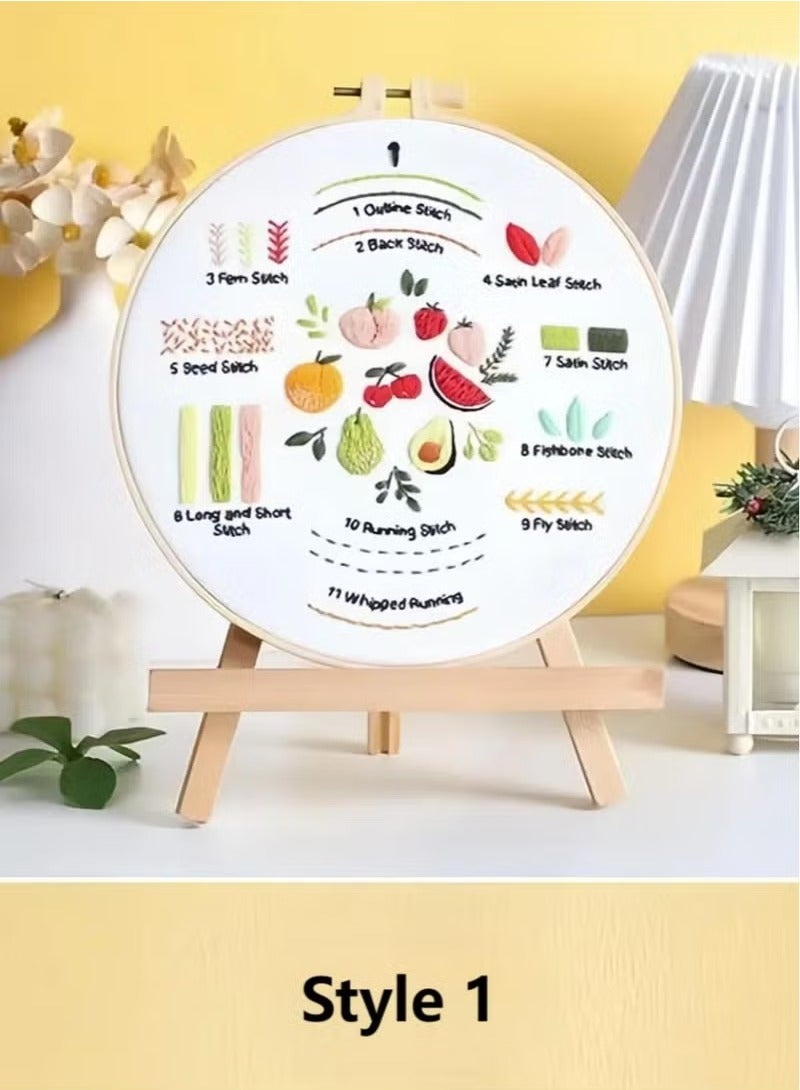 Generic 4-Piece Embroidery Starter Kit, DIY Stitch Set Including Material, Tools and Instructions, Gift  - Image 2