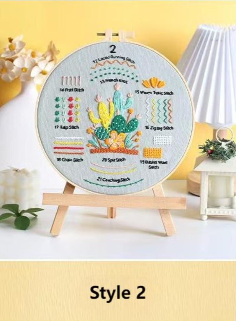 Generic 4-Piece Embroidery Starter Kit, DIY Stitch Set Including Material, Tools and Instructions, Gift  - Image 3