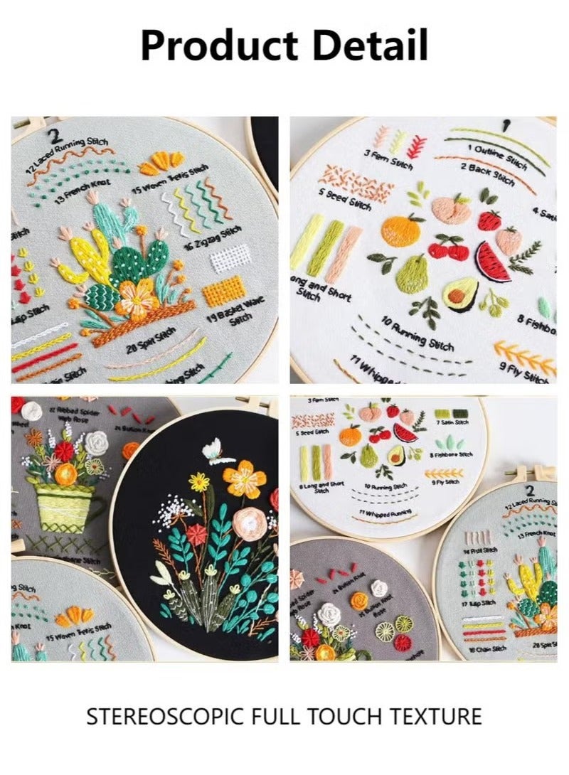 Generic 4-Piece Embroidery Starter Kit, DIY Stitch Set Including Material, Tools and Instructions, Gift  - Image 5