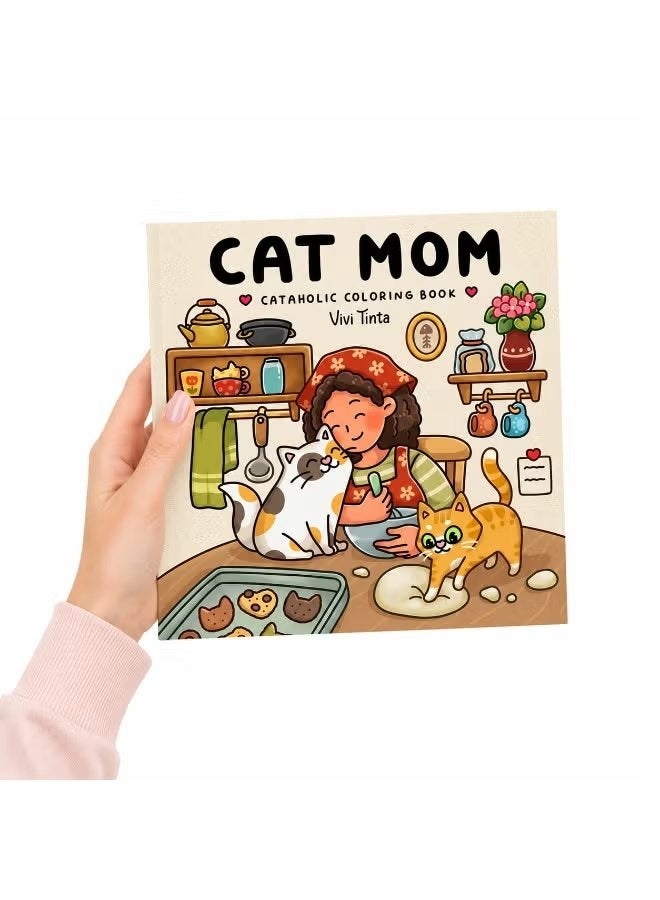 Coloring Book for Adults and Children Cat Mom 42 Sheets (Assorted Shape) - Image 1