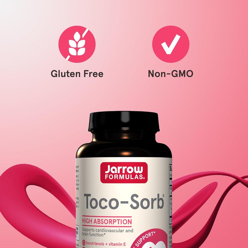 Jarrow Formulas TocoSorb Cardiovascular Health and Brain Function Support High Absorption Formula TocotrienolTocopherol Complex and Vitamin E 60 Softgels 30 Day Supply - Image 4