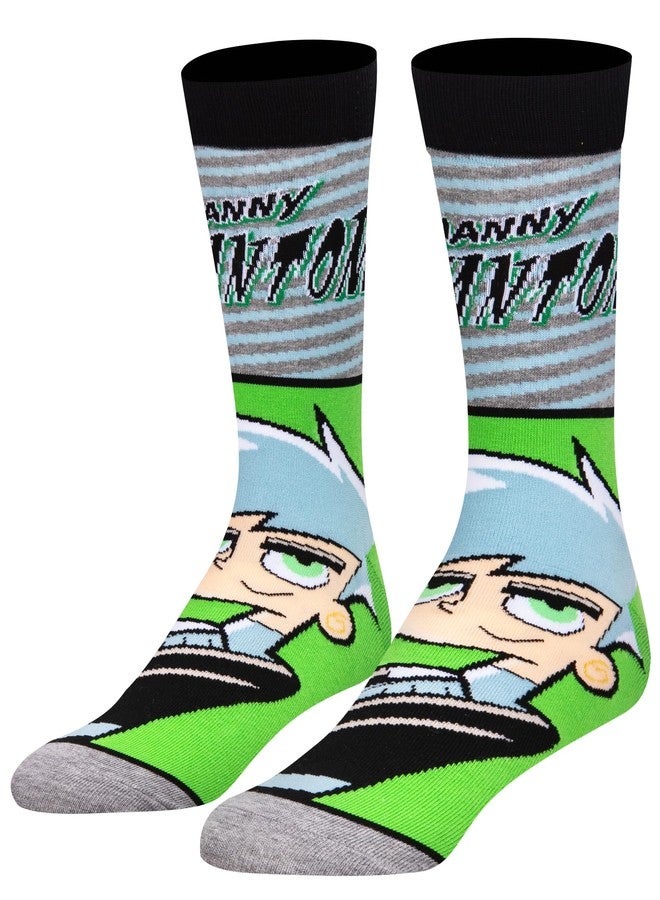 Odd Sox جوارب أود سوكس الرجالية المضحكة والمبتكرة، داني فانتوم ذو الرأس الكبير، مقاس كبير للبالغين - Image 1