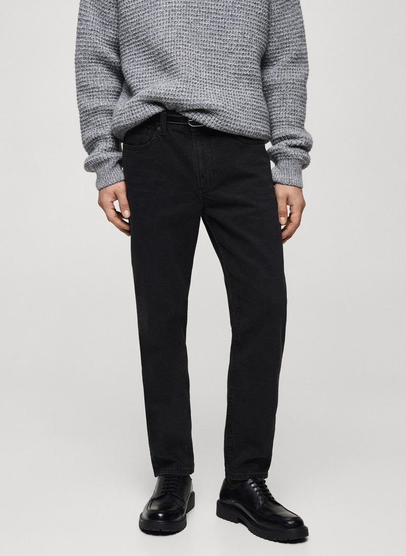 Mango Man Ben Stright Fit Rinse Wash Jeans  - Image 1