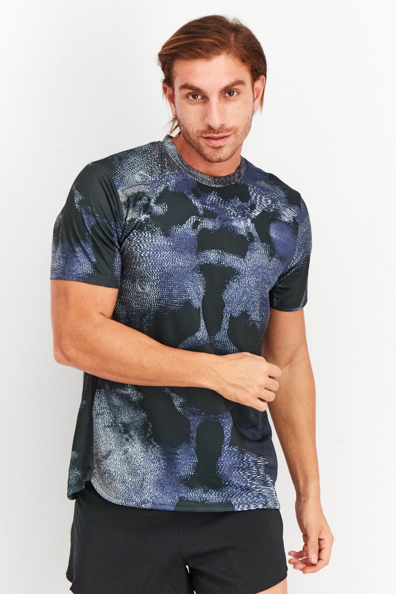 Adidas Men Sportswear Fit Short Sleeve Training T-Shirt, Multicolor - Image 1