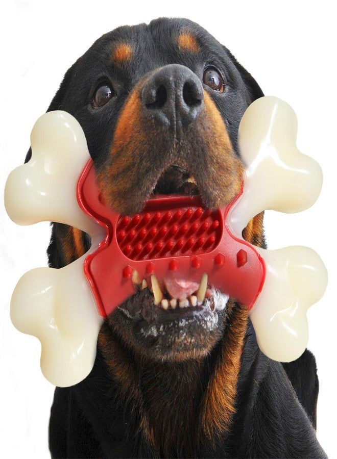 BAAL Beef Flavor Durable Nylon Bone Dog Toy for Medium and Large Breeds (RED) - Image 1