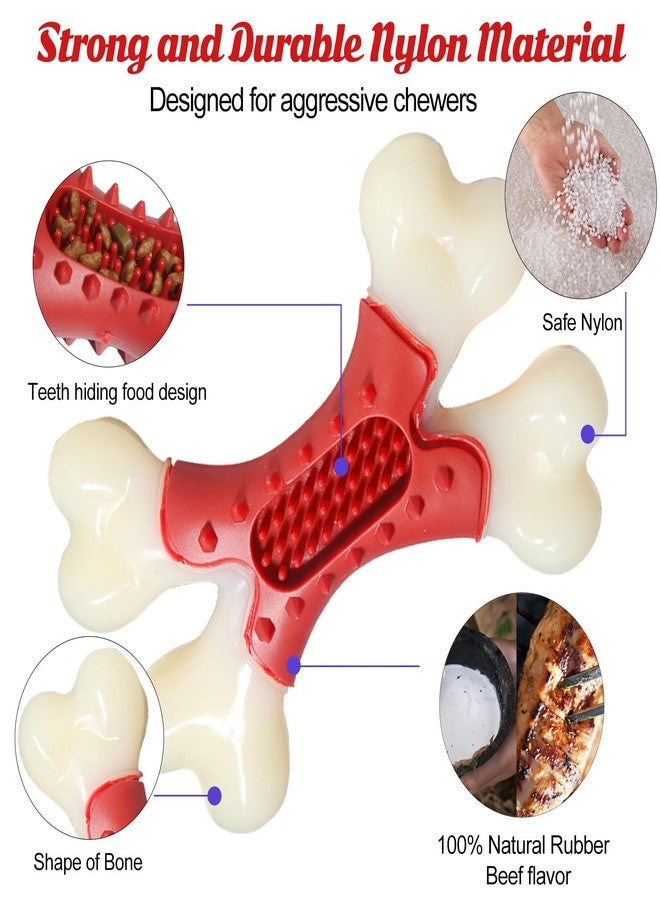 BAAL Beef Flavor Durable Nylon Bone Dog Toy for Medium and Large Breeds (RED) - Image 5