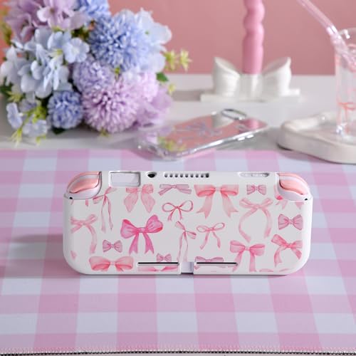 CasosexploreLab Case for Nintendo Switch Lite Protective Accessories Soft Silicone Cover Shell Compatible ONLY for Switch Lite Pink Coquette Bow Anti-Drop Shock Proof Aesthetic Protector - Image 5