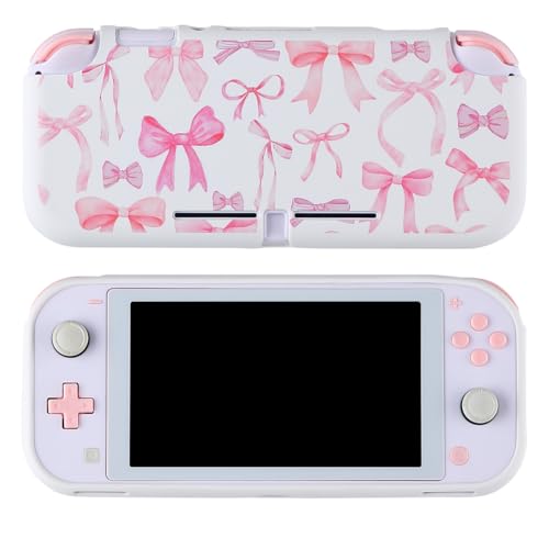 CasosexploreLab Case for Nintendo Switch Lite Protective Accessories Soft Silicone Cover Shell Compatible ONLY for Switch Lite Pink Coquette Bow Anti-Drop Shock Proof Aesthetic Protector - Image 1