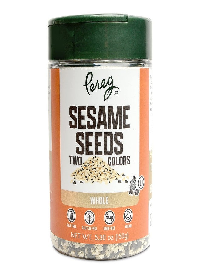 Pereg Black & White Sesame Seeds - 5.3 Oz - Unhulled & Raw Sesame Seeds - Crunchy & Nutty Flavor - Keto Friendly - Vegan - Non-GMO - Kosher Certified - Image 1
