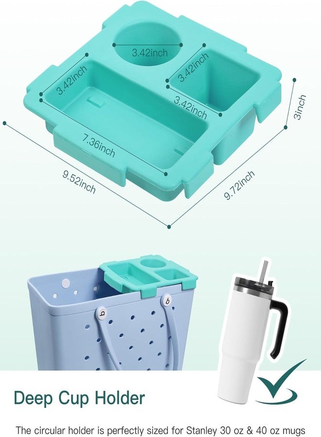 HOMENITY 1pc Organiser Tray Top with Cup Holder and Storage Compartments, compatible with bogg bag XL, for Stanley 30 oz and 40 oz Mugs, Beach Bag Insert - Image 3
