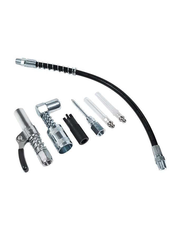 Lskioer Grease Gun Accessory Kit, Grease Needle Dispenser+2pcs Grease Needle Nozzles+90 Degree Grease Coupler Adapter with Sleeves+Grease Gun Coupler+12" Grease Gun Hose+Zerk Fitting Cleaner - Image 2