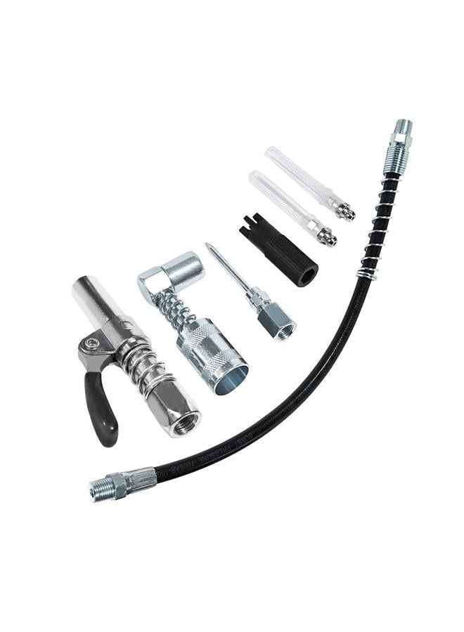 Lskioer Grease Gun Accessory Kit, Grease Needle Dispenser+2pcs Grease Needle Nozzles+90 Degree Grease Coupler Adapter with Sleeves+Grease Gun Coupler+12" Grease Gun Hose+Zerk Fitting Cleaner - Image 4