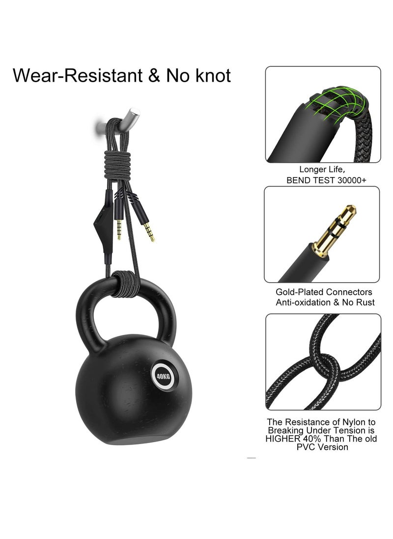KASTWAVE - Cable Adapter for Logitech Astro A10 Gaming Headset Cable Replacement with Volume Control Also for A40/ A40TR Gaming Headset and for Xbox One/ PS4 Controller Long 2.0 M - Image 1