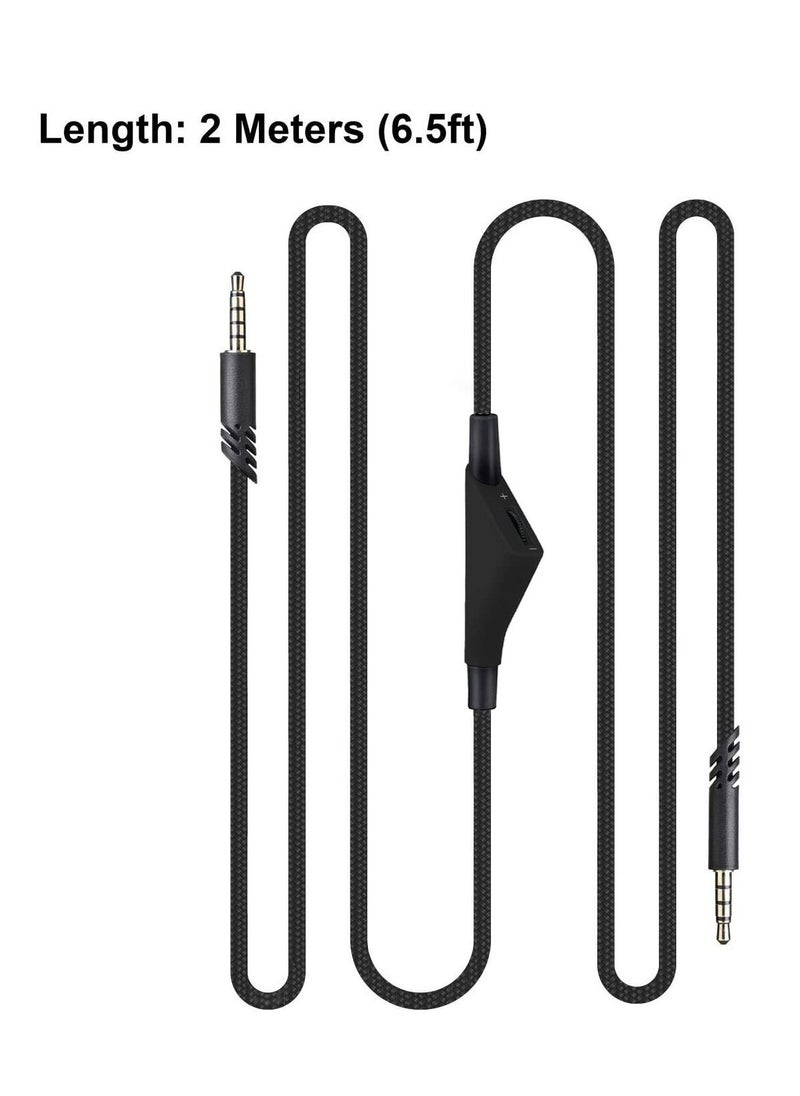 KASTWAVE - Cable Adapter for Logitech Astro A10 Gaming Headset Cable Replacement with Volume Control Also for A40/ A40TR Gaming Headset and for Xbox One/ PS4 Controller Long 2.0 M - Image 1