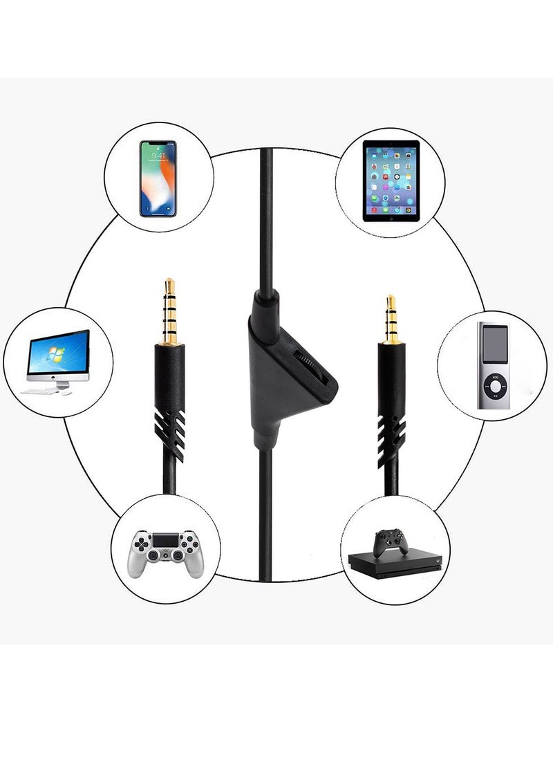 KASTWAVE - Cable Adapter for Logitech Astro A10 Gaming Headset Cable Replacement with Volume Control Also for A40/ A40TR Gaming Headset and for Xbox One/ PS4 Controller Long 2.0 M - Image 1