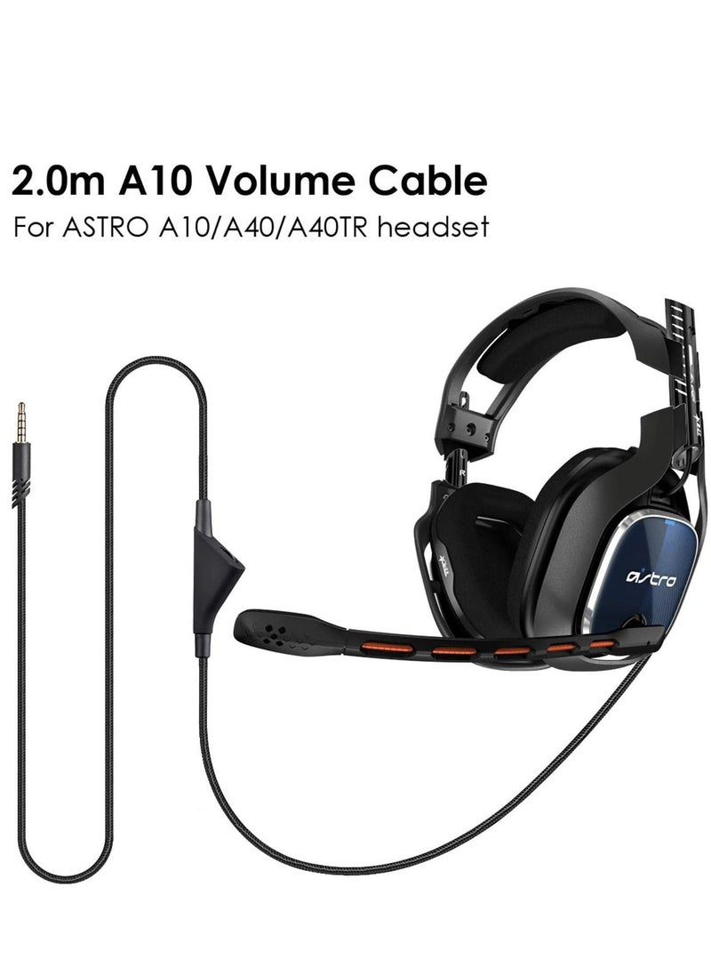 KASTWAVE - Cable Adapter for Logitech Astro A10 Gaming Headset Cable Replacement with Volume Control Also for A40/ A40TR Gaming Headset and for Xbox One/ PS4 Controller Long 2.0 M - Image 1