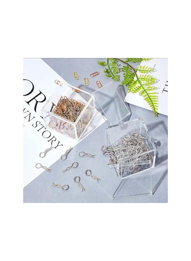 The Bros 8 Pieces Clear Acrylic Plastic Small Acrylic Box with Lid Decorative Storage Box Jewelry Display Mini Clear Container for Home Candy Pill Tiny Jewelry Toys Gifts (6.5 x 6.5 x 6.5 cm) - Image 4