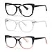 Autojouls 3Pack Reading Glasses for WomenOprah Style Frame Spring Hinge Clear Lens Readers Glasses Black BlackPink Transparent 175 x - Image 1