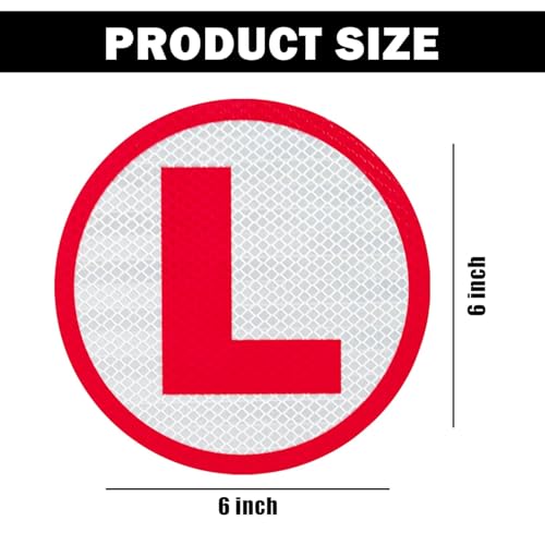 Twinster 2 pcs L Sticker for Learning Driver, 15 cm x 15 cm, Reflective Waterproof Car Board Sticker - Image 5