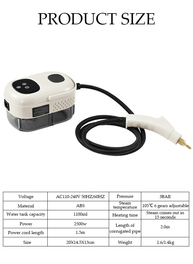 DUNISO Portable Handheld Steam Cleaner, Multifunctional High-Temperature Pressurized Steam Cleaner，With Brush Head, Six Gears Can Be Adjusted，Anti Dry Burning Protection, Suitable For Kitchen, Air Conditioning, Refrigerator, Bathroom, Furniture - Image 2