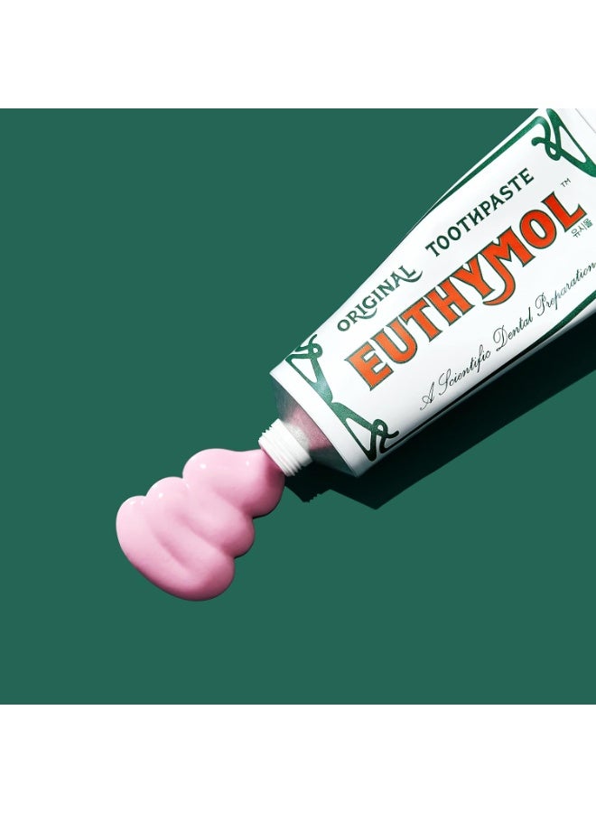 Euthymoly Euthymol Original Toothpaste, Fluoride Free, Anti-Plaque, Antibacterial, Cavity Protection, Clean and Healthy Teeth and Gums, Fresh Mint, Daily Oral Enamel Dental Care 75ml x 2 - Image 4