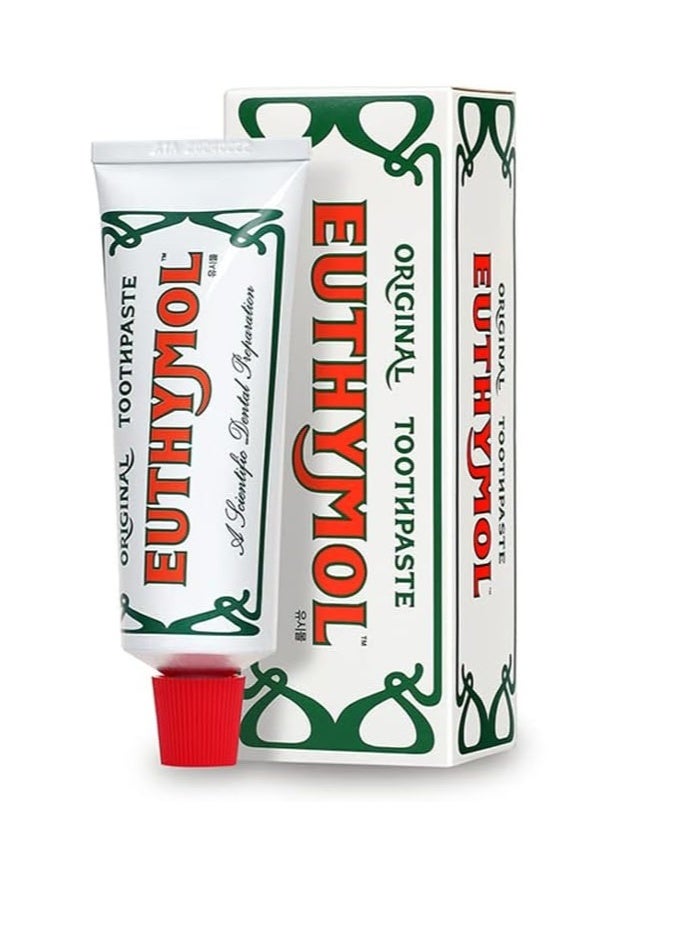Euthymoly Euthymol Original Toothpaste, Fluoride Free, Anti-Plaque, Antibacterial, Cavity Protection, Clean and Healthy Teeth and Gums, Fresh Mint, Daily Oral Enamel Dental Care 75ml x 2 - Image 2
