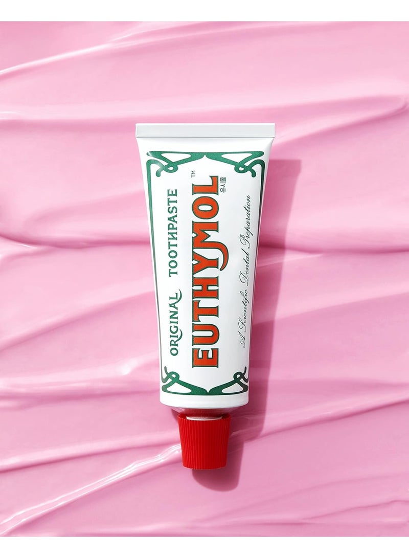 Euthymoly Euthymol Original Toothpaste, Fluoride Free, Anti-Plaque, Antibacterial, Cavity Protection, Clean and Healthy Teeth and Gums, Fresh Mint, Daily Oral Enamel Dental Care 75ml x 2 - Image 3