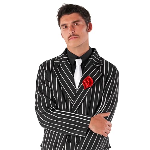 Morph 1920s Gangster Costume Men, Roaring 20s Mobster Outfit, Gangster Costume Men, Vintage Style Party Attire, Large Black - Image 3