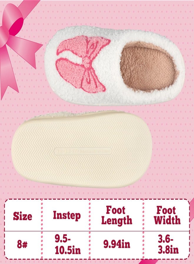 Halfchet 2 Pcs Valentine Pink Bow Bed Blankets and Slipper Set Gifts for Women Friends Sister Coquette Preppy Stuff 50" x 60" Flannel Soft Plush Fluffy Warm Fur Slippers for Winter Indoor Home - Image 3