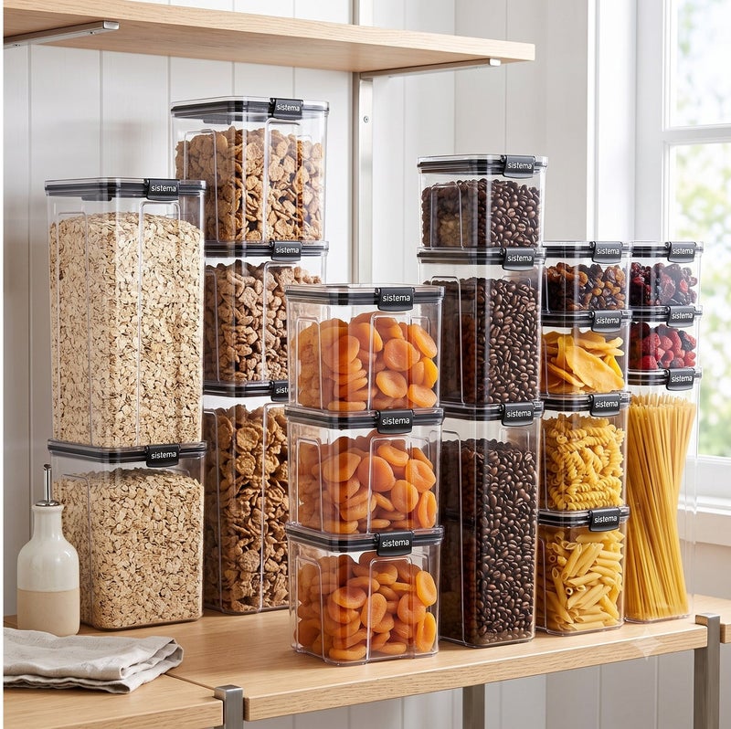 Sistema Ultra Large Tritan Square Food Storage Container 1.4L with Crystal Clear Tritan Plastic, Airtight BPA Free Kitchen Storage Canister for Pantry, Dry Food & Pasta, Made in New Zealand - Image 4