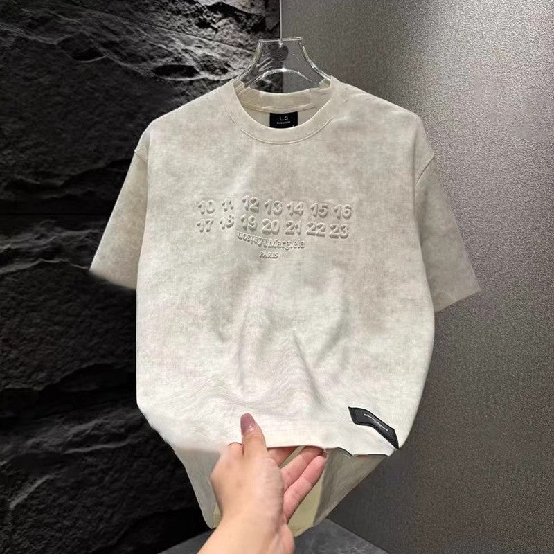 Summer Men'S Trendy Brand Steel Printed Digital Short-Sleeved T-Shirt Ins Cyber Trendy Youth Halo Crewneck Top Half-Sleeved T-Shirt - Image 1