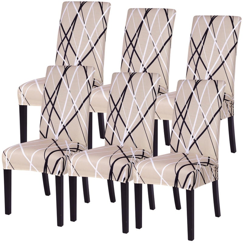 SearchI Dining Room Chair Covers Slipcovers Set of 6 Spandex Super Fit Stretch Removable Washable Kitchen Parsons Chair Covers Protector for Dining RoomHotelCeremonyFlower Pattern6