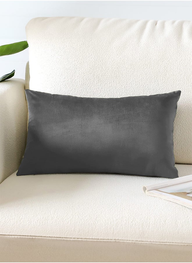 In-House - Rectangular Soft Velvet Decorative Cushion with Solid Design and Attractive Colors - Image 1