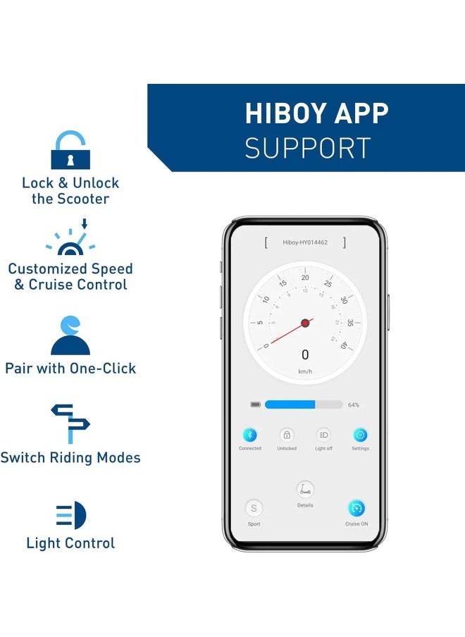 HIBOY - S2 Pro Electric Scooter for Adults, 30km/h Ride-ons Speed Folding E Scooter, 40km Travel Distance Range, Portable Commuting Electric Scooter - Image 1