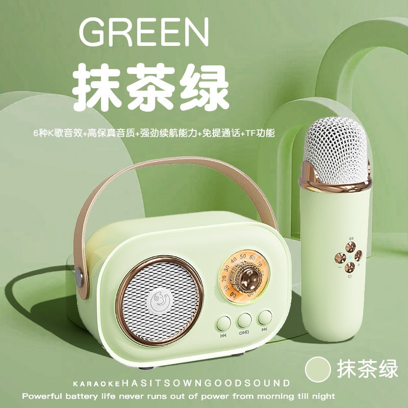 Microphone Bluetooth Audio With Microphone Singing Audio All-In-One Gift Custom Outdoor Portable Karaoke Speaker - Image 1