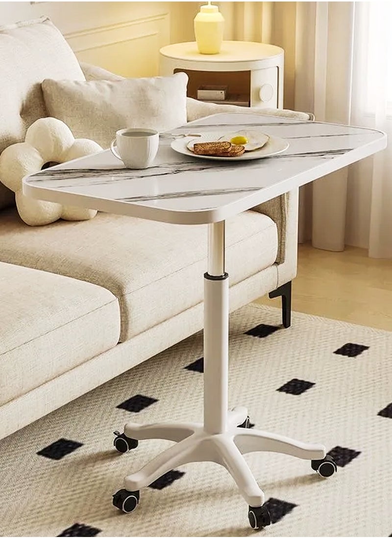 DBLEW - Liftable Standing Laptop Rolling Desk Adjustable Height Rectangle Sofa Bed Side Table Office Home Hospitals Dormitory Bedroom Living Room Study Rotating Work Station Hydraulic Mobile Podium Stand - Image 1