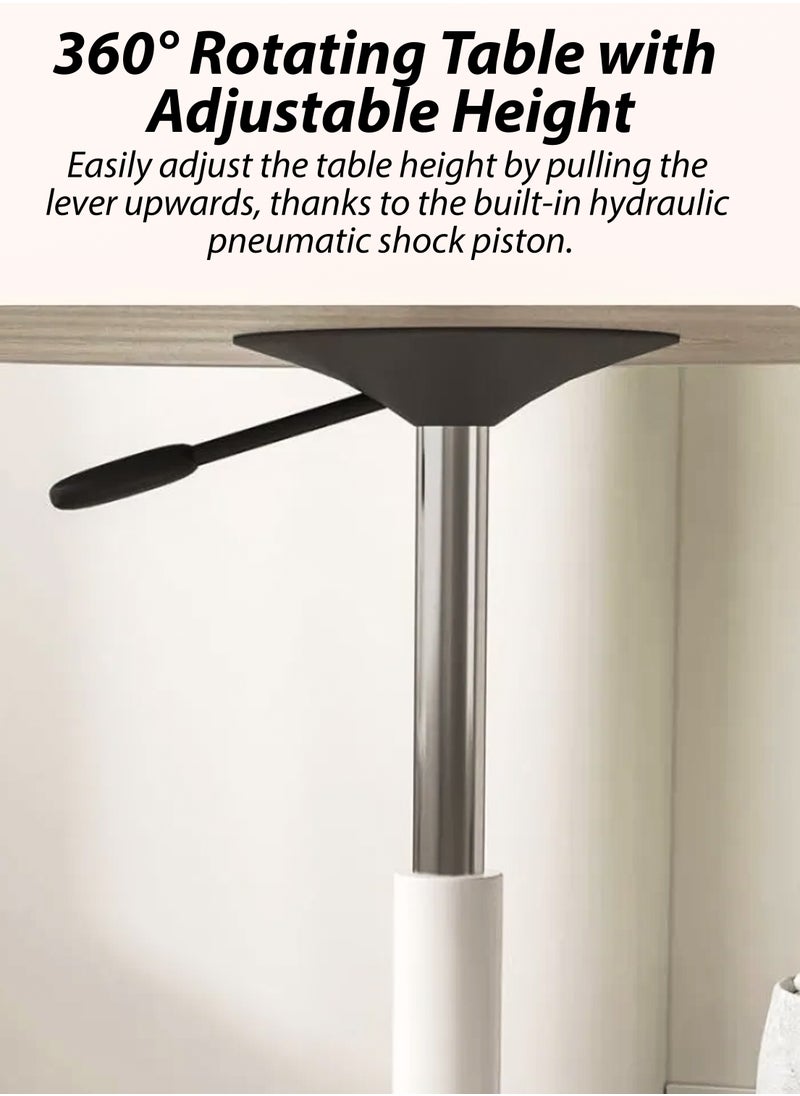 DBLEW - Liftable Standing Laptop Rolling Desk Adjustable Height Rectangle Sofa Bed Side Table Office Home Hospitals Dormitory Bedroom Living Room Study Rotating Work Station Hydraulic Mobile Podium Stand - Image 1