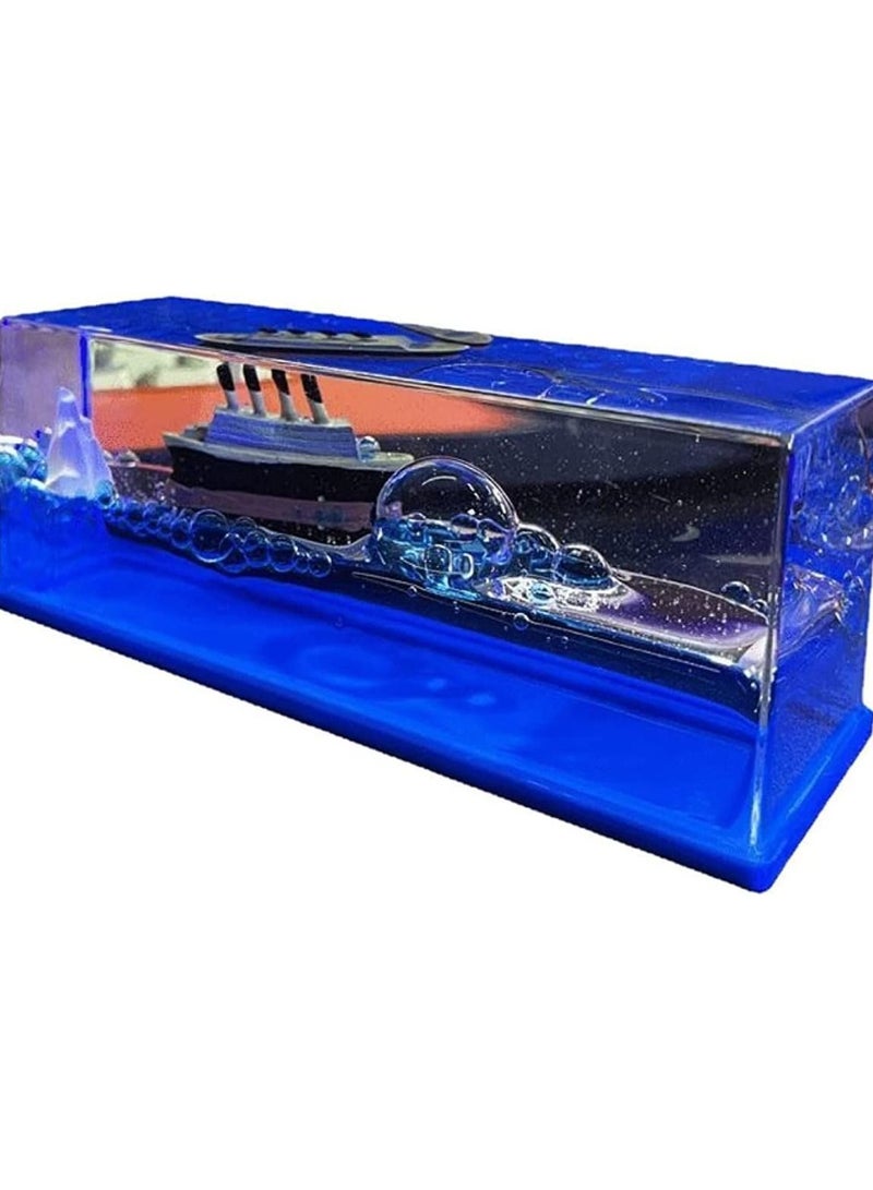 Cool Baby Style Titanic Cruise Ship Liquid Hourglass Drifting Bottle Ship Decoration Decompression Decoration Toy Gift  - Image 1