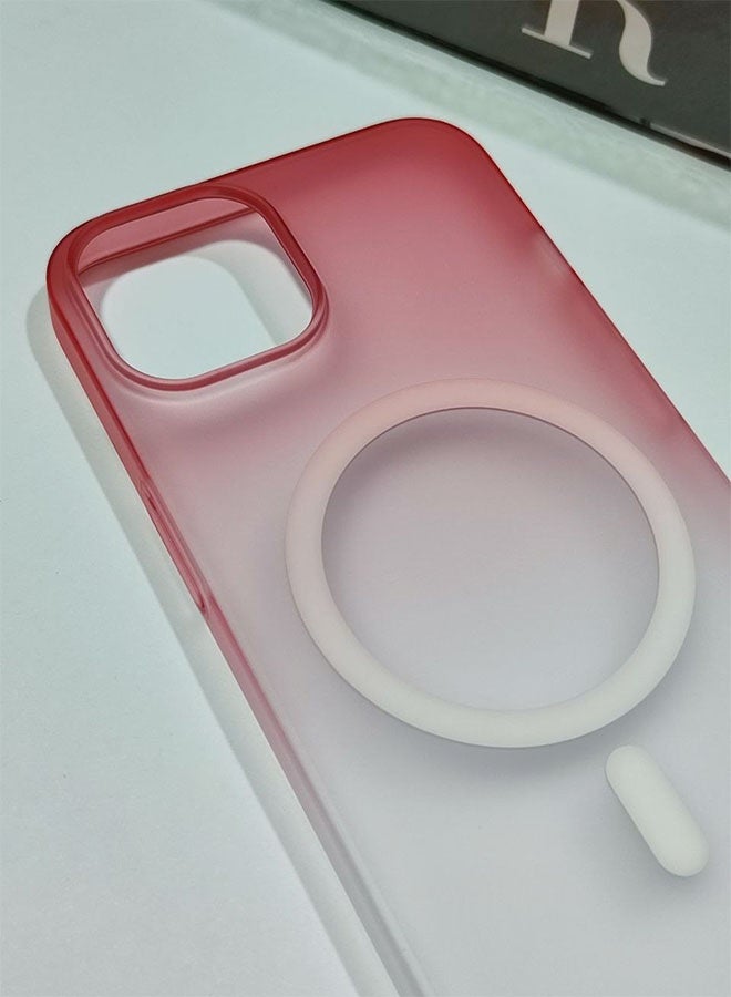 MagSafe Case for iPhone 13 / 14, Slim Semi-Transparent Case, Shockproof, Scratch and Fingerprint Resistant, Supports Magnetic Wireless Charging - Red - Image 3