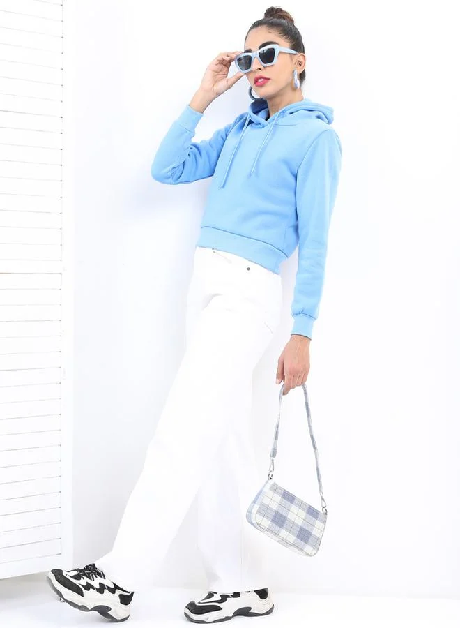 كيتش سويتشيرت بغطاء رأس سادة قصير من ستايلي