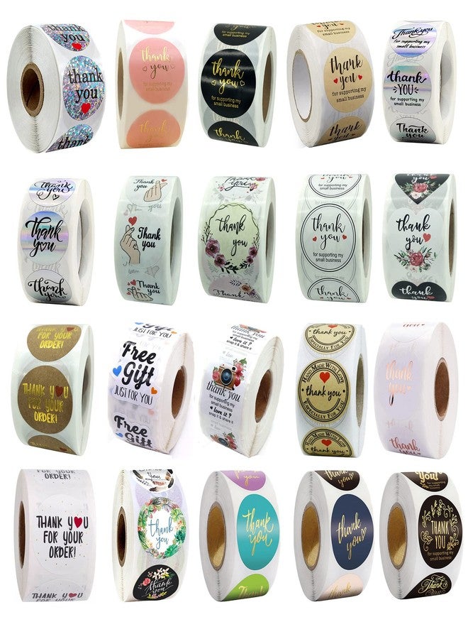 STORE 2508 Store2508 20 Rolls 1000 Pieces Thank You Stickers Labels, Thank You for Supporting My Small Business Stickers for Envelopes, Bubble Mailers and Gift Bags Packaging, 1.5 Inch - Image 1