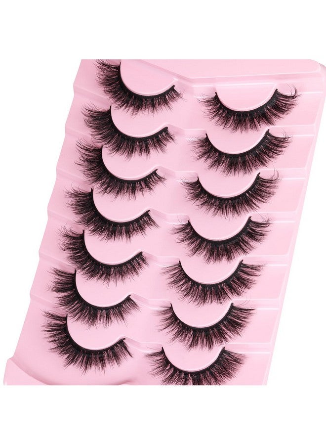 Kiromiro Fluffy Lashes False Eyelashes Cat Eye Faux Mink Lashes Fluffy Wispy Strip Lashes 6D Volume Fake Lashes Natural Look Eye Lashes Pack 7 Pairs - Image 2