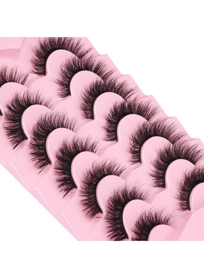 Kiromiro Fluffy Lashes False Eyelashes Cat Eye Faux Mink Lashes Fluffy Wispy Strip Lashes 6D Volume Fake Lashes Natural Look Eye Lashes Pack 7 Pairs - Image 4