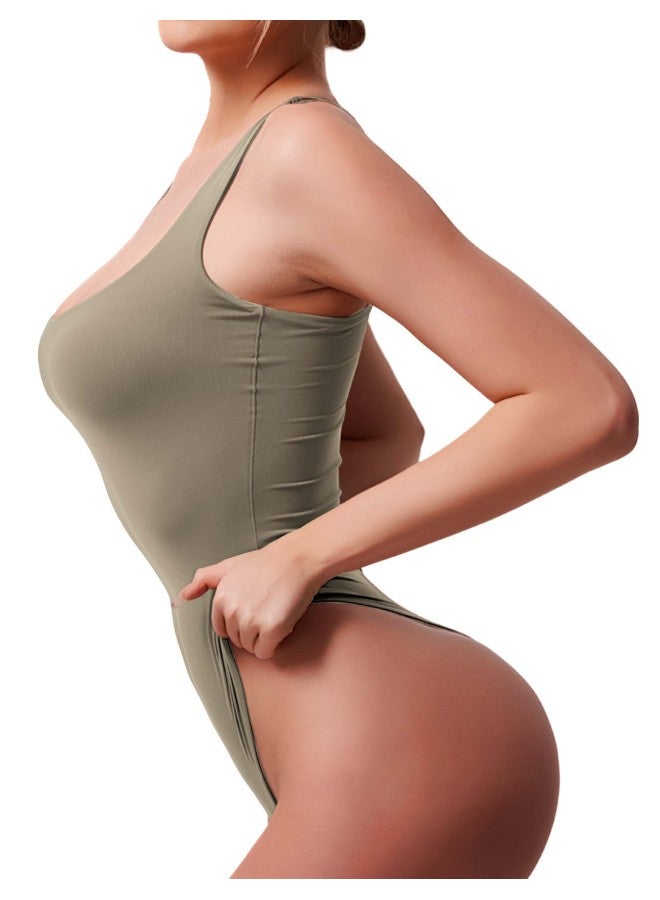 European And American New Style Camisole Round Neck Bodysuit Tight-fitting Racerback Cute Jumpsuit
