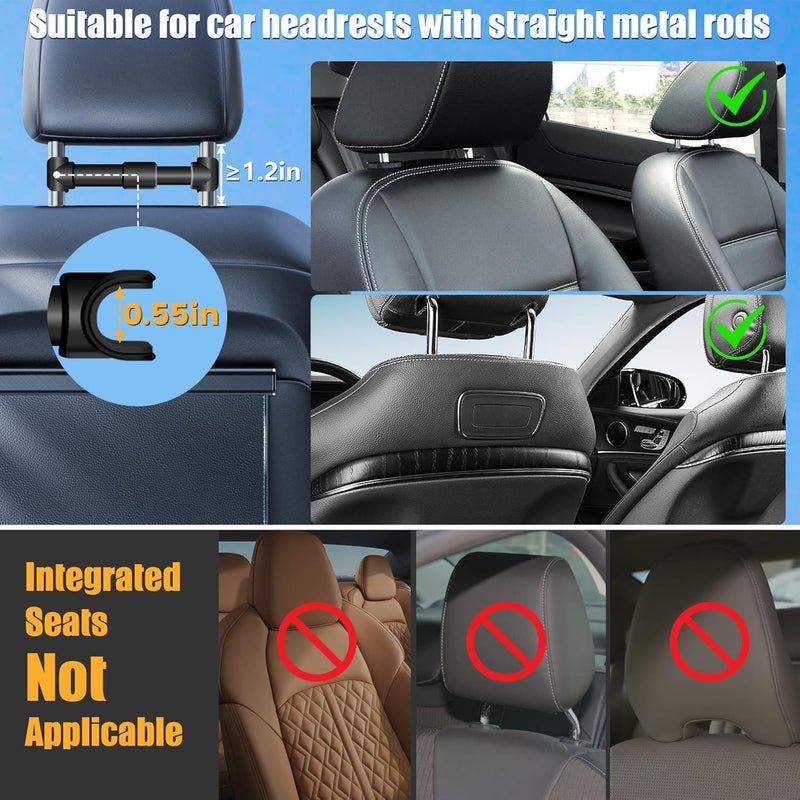 LMADFLY 360Â° Rotating Car Headrest Mount - iPad Holder for Car, Compatible with 5.5-18.4" iPad/iPhone/Samsung Tablets - Adjustable Stand for Backseat Entertainment on Long Drives & Travel - Image 4